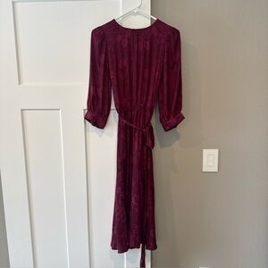 Banana Republic Deep Red Long Sleeve Dress